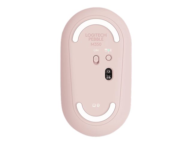 Logitech Pebble M350 - Mouse - optical - 3 buttons - wireless - 2.4 GHz, Bluetooth - USB wireless receiver - rose