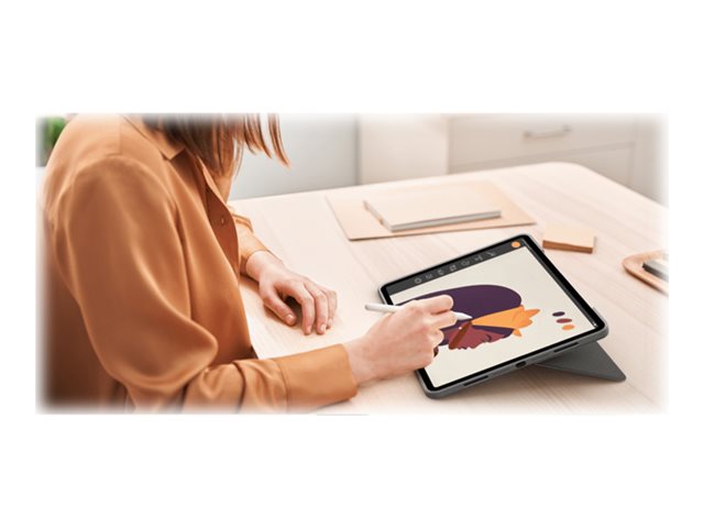 Logitech Combo Touch - Keyboard and folio case - with trackpad - backlit - Apple Smart connector - AZERTY - French - oxford grey - for Apple 11-inch iPad Pro (1st generation, 2nd generation, 3rd generation)