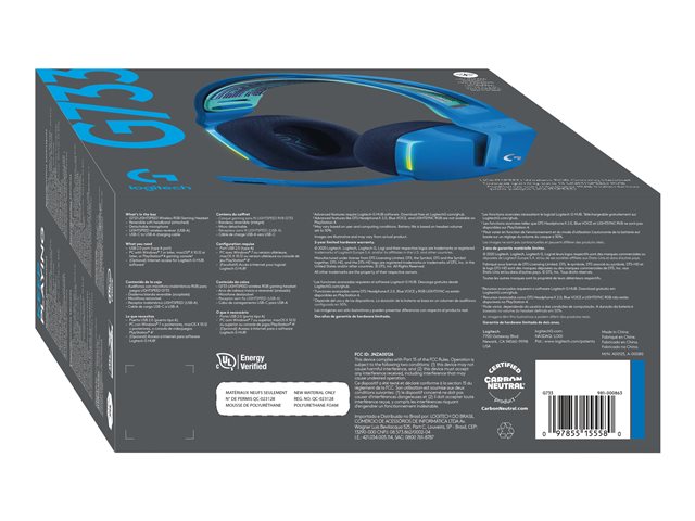 G733 LIGHTSPEED Wireless RGB Gaming Headset - BLUE - EMEA