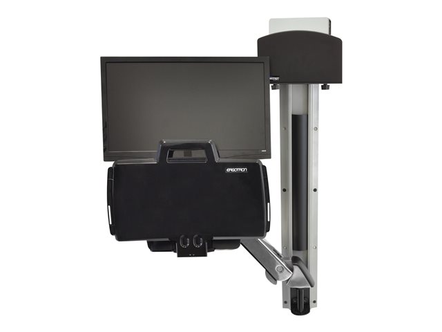 Ergotron StyleView - Mounting kit (handle, mouse holder, 2 track covers, 2 cable channels, wrist rest, barcode scanner holder, wall CPU mount, adjustable monitor arm, wall track 34\", CPU and arm track mount bracket kits, keyboard tray with left/right mouse tray, combo arm, VESA mount, medium CPU holder) - Constant Force Technology - for LCD display / PC equipment - sit-stand combo system - aluminium, high-grade plastic - polished aluminium - screen size: up to 24\"