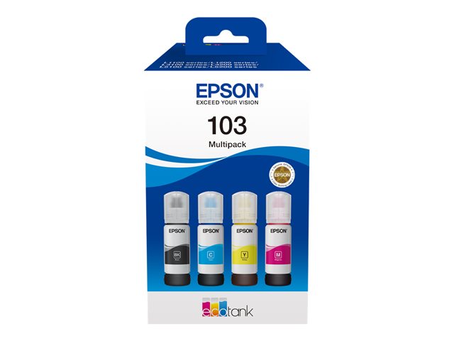 Epson 103 Multipack - 4-pack - black, cyan, magenta, yellow - original - ink refill - for Epson L1210, L3210, L3211, L3256, L3260, L3266, EcoTank L11050, L1250, L3210, L3250, L3260