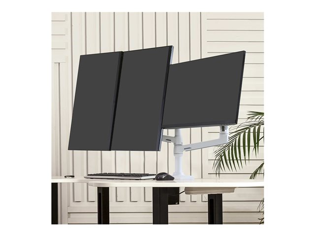 Ergotron LX Extension and Collar Kit - Mounting component (articulating arm, installation hardware, cap cover, pole collar) - for Monitor - white with grey accents - pole mount - for P/N: 45-537-216