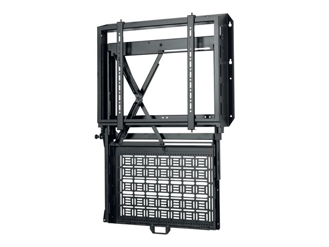 B-TECH BT7885 - Mounting kit (wall mount) - for flat panel - with pull-down AV storage tray - lockable - black - screen size: 49\"-86\"