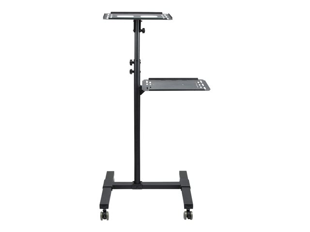 StarTech.com Mobile Projector and Laptop Stand/Cart, Heavy Duty Portable Projector Stand (2 Vented Shelves, hold 22lb/10kg each), Height Adjustable Rolling AV Presentation Cart with Wheels - Lockable Casters - Cart - for projector / notebook - steel