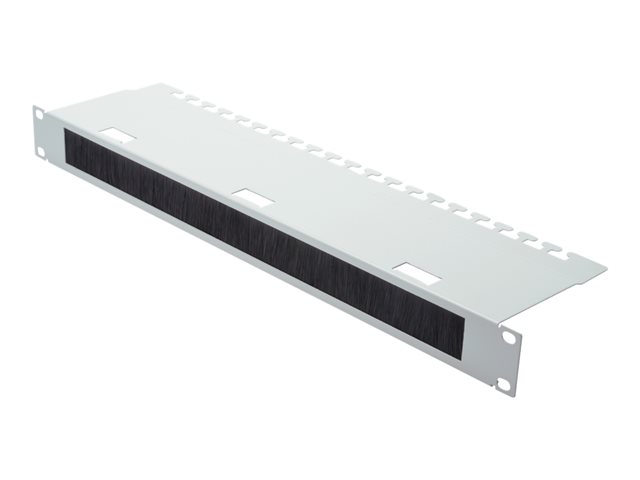 1U CABLE MANAGEMENT PANEL WITH 30X400 MM BRUSH 480X120 MM CABLE FIXING TRAY GREY (RAL 7035)