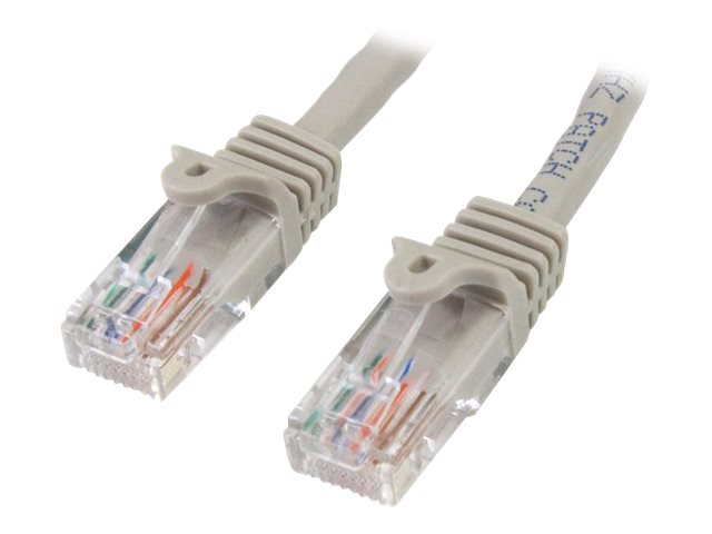StarTech.com 15m Gray Cat5e / Cat 5 Snagless Patch Cable - Patch cable - RJ-45 (M) to RJ-45 (M) - 15 m - UTP - CAT 5e - molded, snagless - grey