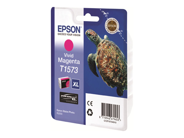 Epson T1573 - 25.9 ml - vivid magenta - original - blister - ink cartridge - for Stylus Photo R3000