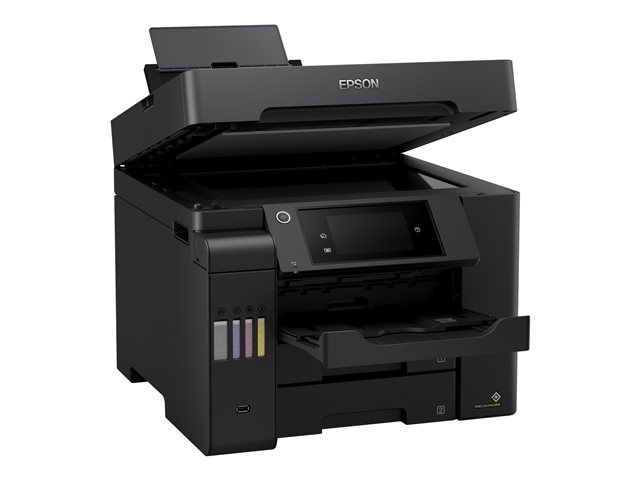 Epson EcoTank ET-5850 - Multifunction printer - colour - ink-jet - A4 (210 x 297 mm) (original) - A4 (media) - up to 25 ppm (printing) - 550 sheets - 33.6 Kbps - USB 2.0, LAN, Wi-Fi(ac) - black
