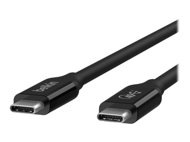 Belkin CONNECT - USB cable - 24 pin USB-C (M) to 24 pin USB-C (M) - USB 2.0 / USB 3.2 / USB4 / Thunderbolt 3 - 80 cm - USB Power Delivery (100W)