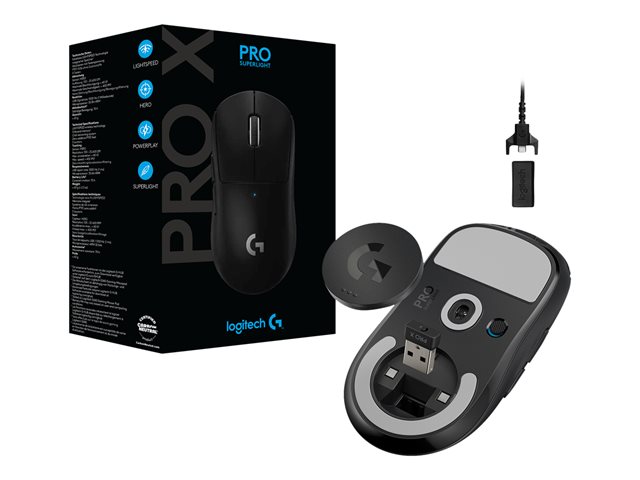 Logitech PRO X SUPERLIGHT Wireless Gaming Mouse - Mouse - optical - 5 buttons - wireless - 2.4 GHz - USB Logitech LIGHTSPEED receiver - black