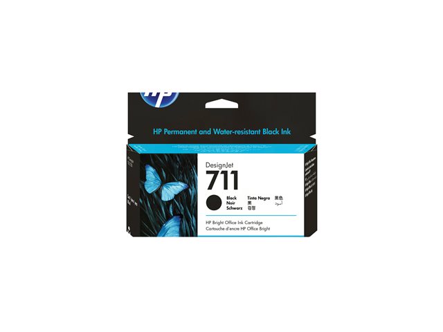 HP 711 - 80 ml - black - original - ink cartridge - for DesignJet T100, T120, T120 ePrinter, T125, T130, T520, T520 ePrinter, T525, T530