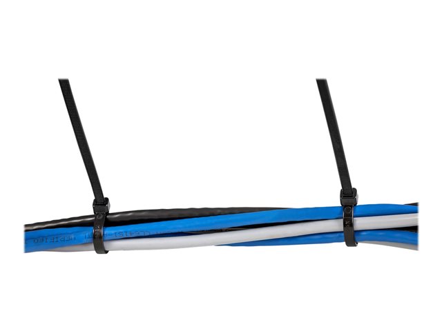 StarTech.com 8\"(20cm) Cable Ties, 2-1/8\"(55mm) Dia, 50lb(22kg) Tensile Strength, Nylon Self Locking Zip Ties, UL Listed, 1000 Pack, Black (CBMZT8BK) - Cable tie - 20.32 cm - black - TAA Compliant (pack of 1000)