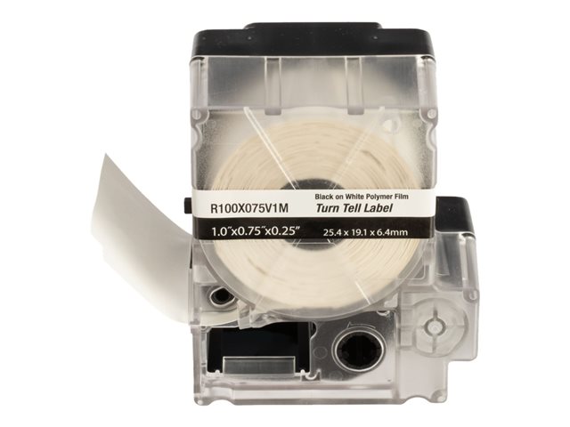 Panduit Turn-Tell - Vinyl - acrylic adhesive - 4.5 mil - white - 25.4 x 19.1 mm 175 label(s) (1 roll(s) x 175) labels