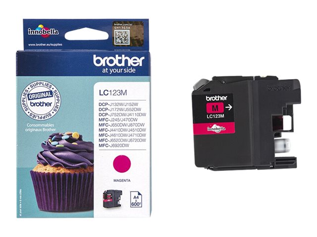 Brother LC123M - High Yield - magenta - original - ink cartridge - for Brother DCP-J100, J105, J132, J152, J552, J752, MFC-J245, J470, J650, J6520, J6720, J6920