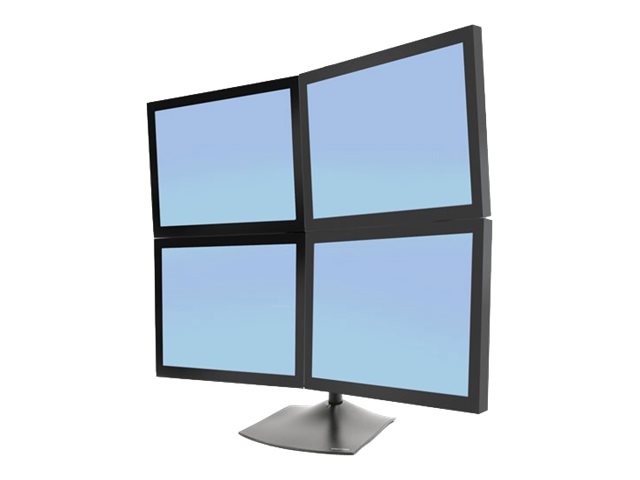 Ergotron DS100 Quad-Monitor Desk Stand - Stand - for 4 LCD displays - aluminium, steel - black - screen size: up to 24\" - desktop