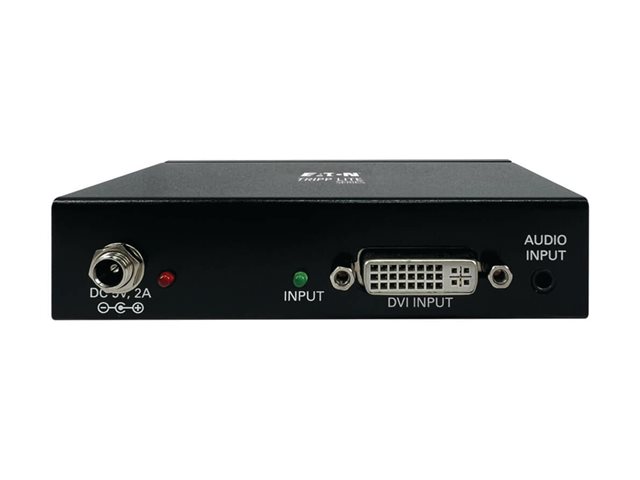 Eaton Tripp Lite series 2-Port DVI Splitter with Audio and Signal Booster, Single-Link 1080p @ 60 Hz (DVI-D F/2xF), International Plug Adapters, TAA - Video/audio switch - 2 x DVI / audio - wall-mountable, rack-mountable, pole-mountable - TAA Complia