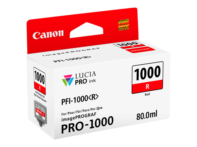 Canon PFI-1000 R - 80 ml - red - original - ink tank - for imagePROGRAF PRO-1000