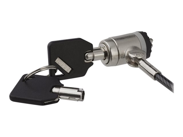 StarTech.com 6ft (2m) Laptop Cable Lock with Keys, Keyed Security Cable Lock for Compatible K-Slot Laptops, Desktops, Computers & Other Devices, Anti-Theft Vinyl Coated Steel Cable Lock - 6 ft Keyed Cable Lock (LTLOCKKEY) - Security cable lock - black, silver - 2 m