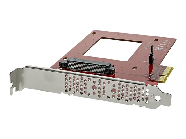 StarTech.com U.2 to PCIe Adapter - x4 PCIe - For 2.5\" U.2 NVMe SSD - SFF-8639 PCIe Adapter - U.2 SSD - PCIe SSD - U.2 drive (PEX4SFF8639) - Interface adapter - 2.5\" - Ultra M.2 Card - PCIe 3.0 x4 - red - for P/N: BNDTB10GI, BNDTB210GSFP, BNDTB310GNDP, BNDTB410GSFP, BNDTB4M2E1, BNDTBUSB3142