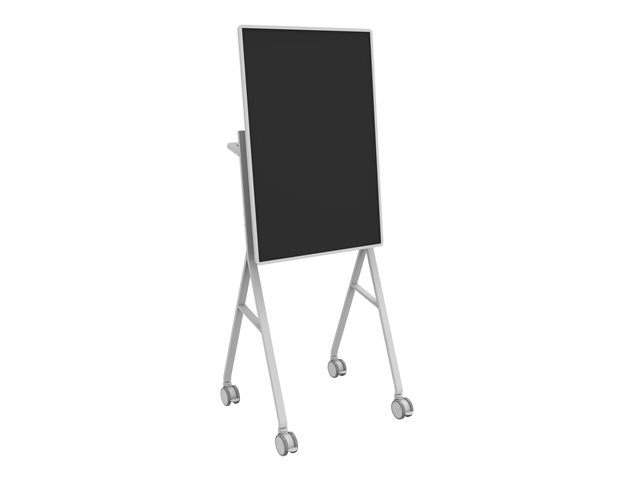 VISION Digital Flipchart Floor Stand - LIFETIME WARRANTY - fits display 50-55\" with VESA sizes up to 350 x 350 and 400 x 400 - laptop shelf - cable management - rotates portrait to landscape - large 100mm / 4\" wheels - SWL 45 kg / 99 lb - fits Microsoft Surface Hub 2 - white to match Samsung Flip