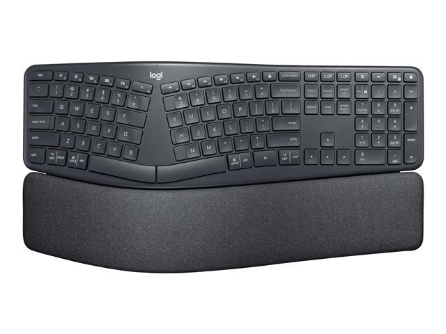 Logitech ERGO K860 - Keyboard - wireless - 2.4 GHz, Bluetooth 5.0 - QWERTY - Spanish - graphite