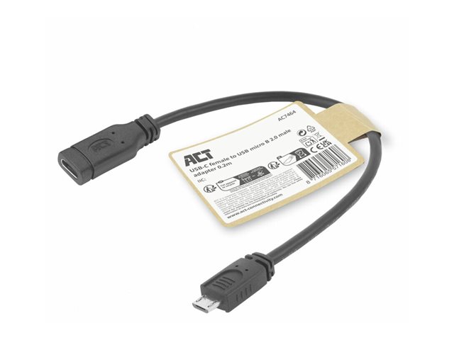 USB Type-C female to USB micro B 2.0 male adapter 0.2m