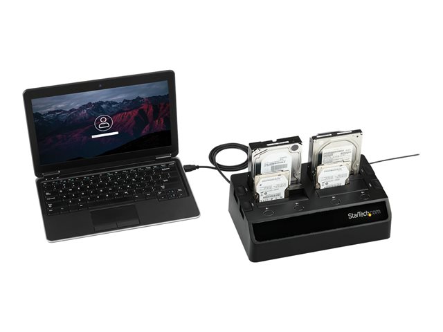 StarTech.com 4-Bay USB 3.0 to SATA Hard Drive Docking Station, USB Hard Drive Dock, External 2.53.5 SATA III (6Gbps) SSDHDD Docking Station, Hot-Swappable Hard Drive Bay - Dual 40mm Fans, Top-Loading - Storage enclosure - 4 bays (SATA-600) - for P/N: SVA12DN4NEUA