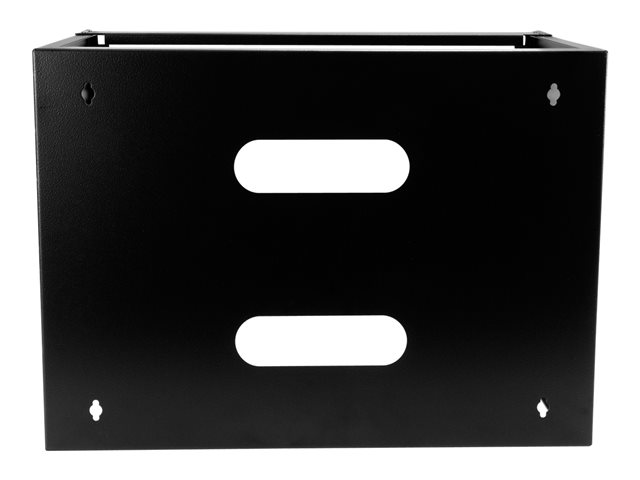 StarTech.com Wall Mount Patch Panel Rack - 4U Wall Mount Rack Shelf with Built in Shelf - 2 Post Open Frame Rack - Rack Shelf (WALLMOUNT8) - Cabinet - wall mountable - black - 8U - 12\"