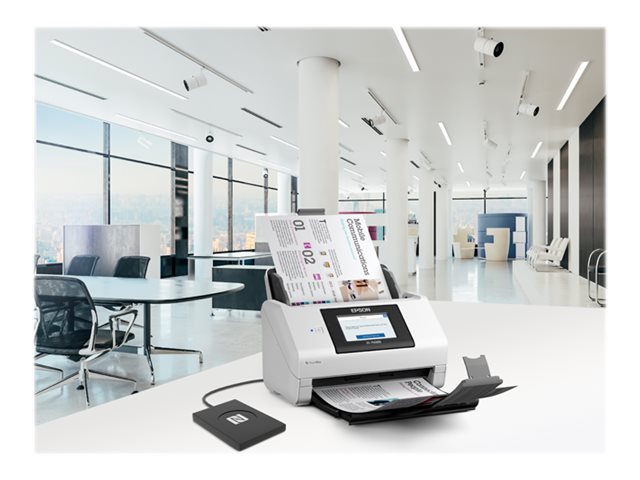 Epson WorkForce DS-790WN - Document scanner - Duplex - A4/Legal - 600 dpi x 600 dpi - up to 45 ppm (mono) / up to 45 ppm (colour) - ADF (100 sheets) - up to 7000 scans per day - USB 3.0, Gigabit LAN, USB 2.0 (Host), Wi-Fi(n)