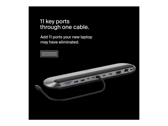 Belkin CONNECT Universal USB-C 11-in-1 Pro Dock - Docking station - USB-C - 2 x HDMI, VGA - 2.5GbE