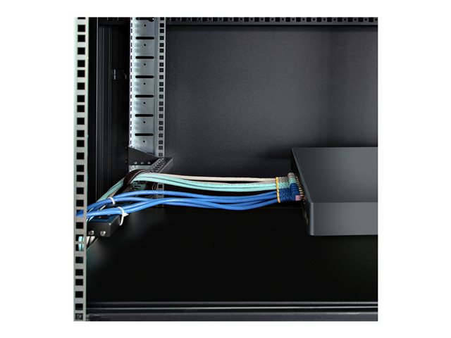 StarTech.com 1U Rack Mountable Cable Lacing Bar w/Adjustable Depth, Cable Support Guide For Organized 19\" Racks/Cabinets, Horizontal Cable Guide For Patch Panels/Switches/PDUs - Rack cable management lacing bar (horizontal) - black - 1U - 19\"
