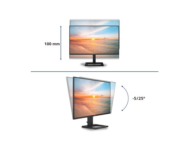 Philips 27E1N1600AE - LED monitor - 27\" - 2560 x 1440 QHD @ 100 Hz - IPS - 1500:1 - 1 ms - HDMI, USB-C - speakers - black