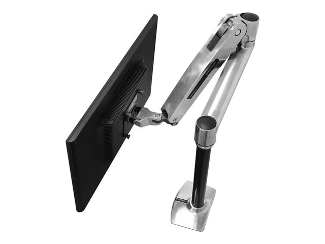 Ergotron LX - Mounting kit (extender arm, pole, VESA adapter, sit-stand arm, desk clamp base, grommet-mount base) - for LCD display - aluminium - polished aluminium - screen size: up to 42\" - desk-mountable