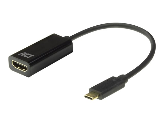High Speed - videoadapter - 24 pin USB-C male naar HDMI female - 15 cm - beschermd - zwart - ondersteunt 4K60Hz (4096 x 2160)