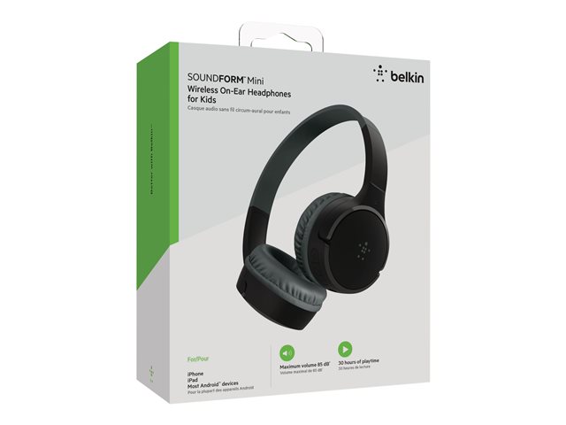 Belkin SoundForm Mini - Headphones with mic - on-ear - wired - 3.5 mm jack - black