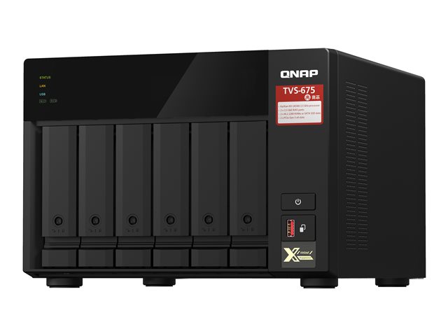 QNAP TVS-675 - NAS server - 6 bays - SATA 6Gb/s - RAID 5, 6, 10 - RAM 8 GB - Gigabit Ethernet / 2.5 Gigabit Ethernet - iSCSI support