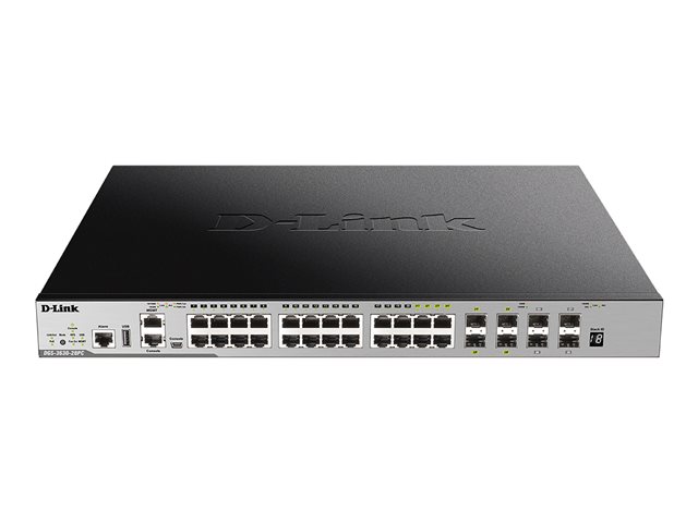 20-port GE PoE 370W Layer 3 Stackable Managed Gigabit Switch including 4-port Combo 4-port Combo- 4
