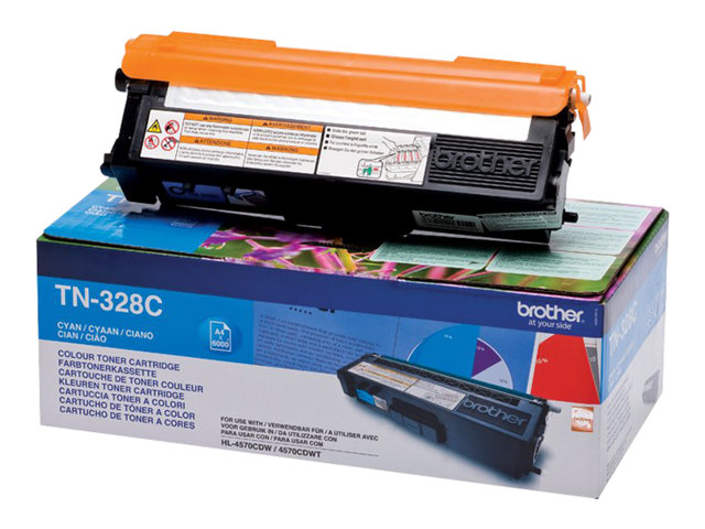 Brother TN328C - Cyan - original - toner cartridge - for Brother DCP-9270CDN, HL-4570CDW, HL-4570CDWT, MFC-9970CDW