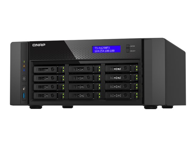 QNAP TS-h1290FX - NAS server - 12 bays - SATA 6Gb/s / PCIe (NVMe) / U.2 - RAM 64 GB - 25 Gigabit Ethernet / 2.5 Gigabit Ethernet - iSCSI support