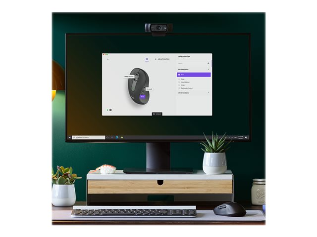 Logitech Signature M650 L LEFT - Mouse - large size - left-handed - optical - 5 buttons - wireless - 2.4 GHz, Bluetooth - Logitech Logi Bolt USB receiver - graphite