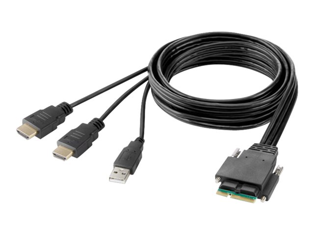 Belkin Modular Dual Head Host Cable - Video / USB / audio cable - TAA Compliant - USB, HDMI (M) - 1.83 m - 4K support, active