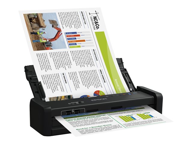 Epson WorkForce DS-360W - Document scanner - Duplex - A4 - 600 dpi x 600 dpi - up to 25 ppm (mono) / up to 25 ppm (colour) - ADF (20 sheets) - up to 500 scans per day - USB 3.0, Wi-Fi(n)