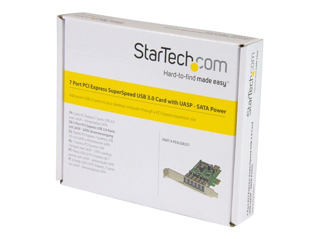 StarTech.com 7 Port PCI Express USB 3.0 Card - Standard & Low-Profile - SATA Power - UASP Support - 1 Internal & 6 External USB 3.0 Ports (PEXUSB3S7) - USB adapter - PCIe 2.0 - USB, USB 2.0, USB 3.0 - for P/N: ST1030USBM, ST7300USBME