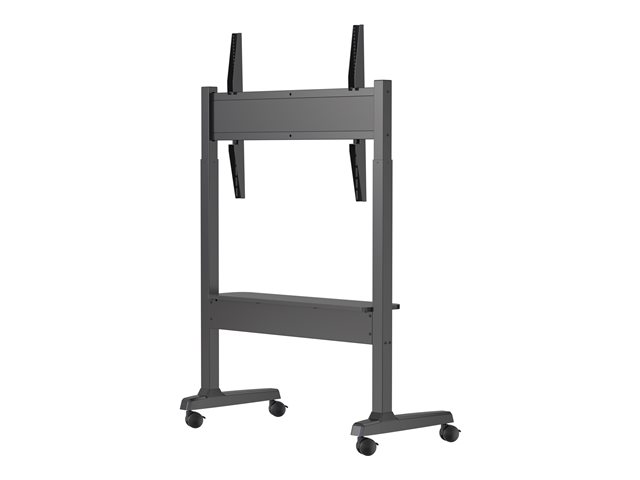 Display floor stand trolley - motorised - steel cart fits display 40 to 86\" with VESA sizes up to 800 x 600 - motorised height adjustment 400 mm - no tilt adjustment - wide bottom shelf - locking wheels - SWL 60 kg - black
