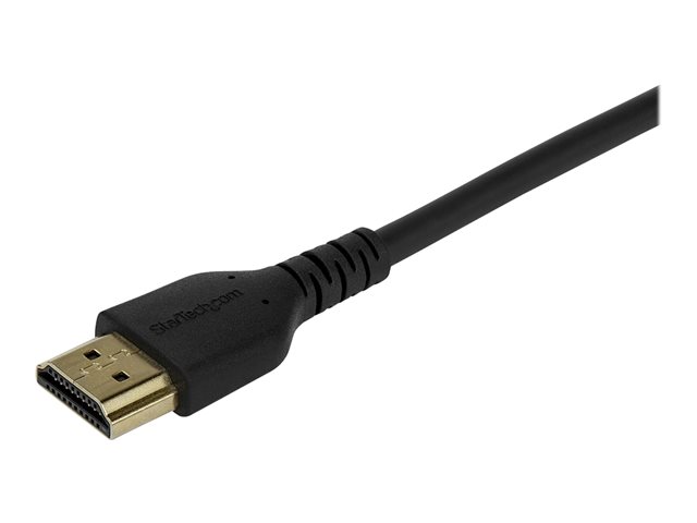 StarTech.com 1m Premium Certified HDMI 2.0 Cable with Ethernet, Durable High Speed UHD 4K 60Hz HDR 10, 3ft Rugged M/M HDMI Cord with Aramid Fiber, TPE, Ultra HD Monitors, TVs & Displays - Heavy duty HDMI cable - Premium High Speed - HDMI cable with Ethernet - HDMI male to HDMI male - 1 m - black - for P/N: TB3DKM2HDL