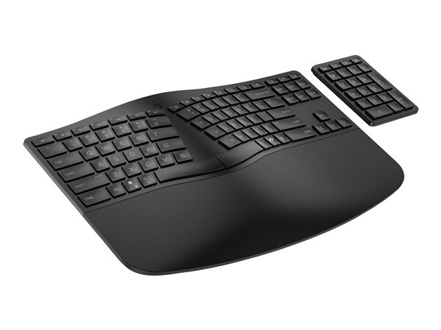 HP 965 - Keyboard and keypad set - compact size, 2-zone layout, separate numpad, low profile key travel, multi-device - wireless - Bluetooth - AZERTY - Belgium - black