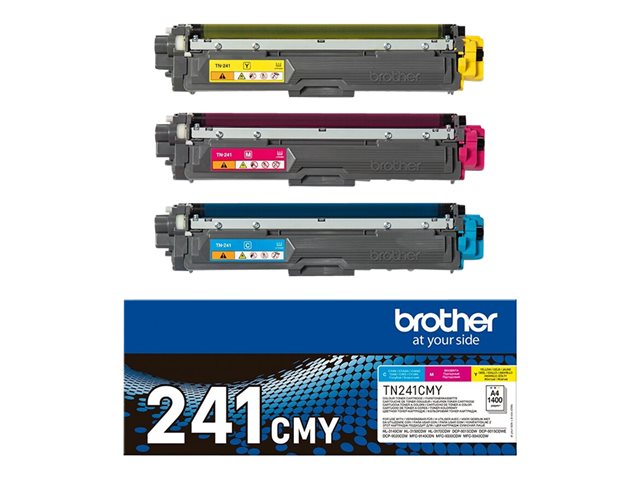 Brother TN241CMY - 3-pack - yellow, cyan, magenta - original - toner cartridge - for Brother DCP-9015, DCP-9020, HL-3140, HL-3150, HL-3170, MFC-9140, MFC-9330, MFC-9340