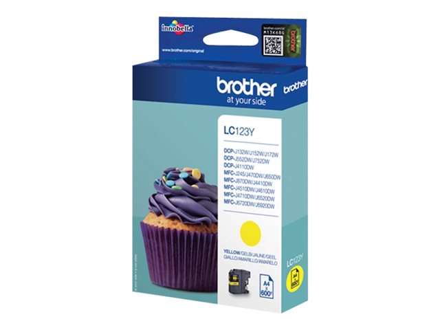Brother LC123Y - High Yield - yellow - original - ink cartridge - for Brother DCP-J100, J105, J132, J152, J552, J752, MFC-J245, J470, J650, J6520, J6720, J6920
