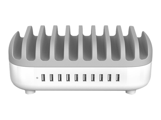 Compulocks 10 Ports USB Charging Dock Station With UK Plug - Charging station - 120 Watt - 2.4 A - 10 output connectors (USB) - United Kingdom