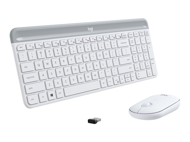 Logitech Slim Wireless Combo MK470 - Keyboard and mouse set - wireless - 2.4 GHz - French - off-white
